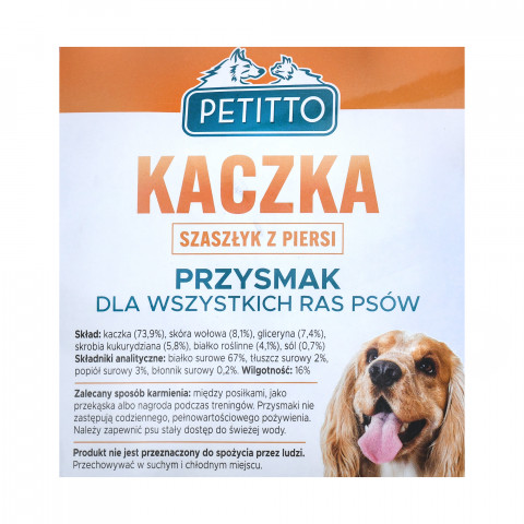 PETITTO Szaszłyk z piersi kaczki - przysmak dla psa - 500 g - Galeria zdjęcie 4