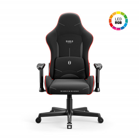 Fotel gamingowy DIABLO X-ST4RTER fotel czarny LED - Galeria zdjęcie 1