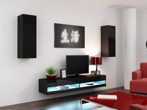 Zestaw meblowy VIGO NEW 10 czarny/czarny połysk - Galeria zdjęcie 1