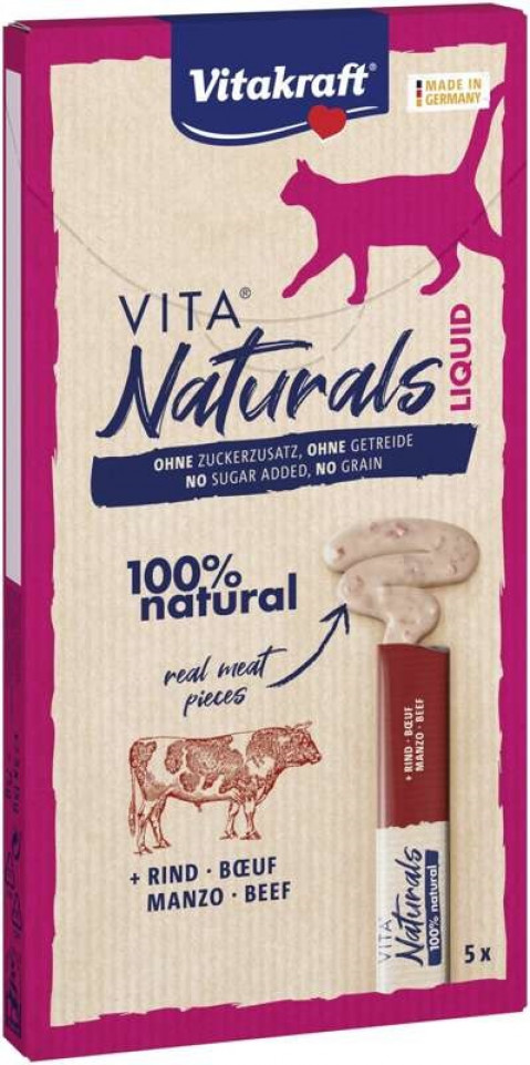 VITAKRAFT VITA NATURALS Liquid wołowina - przysmak dla kota - 5x15 g - Galeria zdjęcie 1