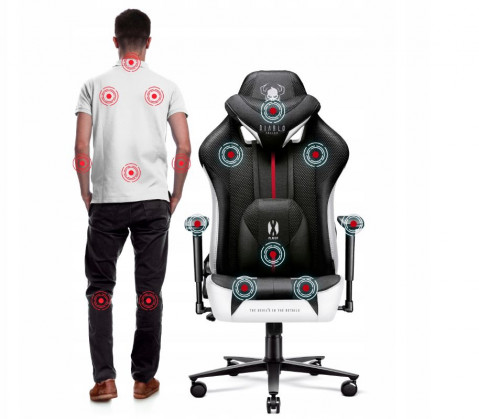 Fotel gamingowy DIABLO X-PLAYER 2.0 normal fotel biało-czarny - Galeria zdjęcie 9