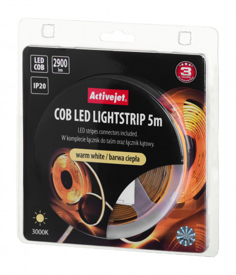 Taśma LED COB 5m barwa ciepła IP20 - Galeria zdjęcie 7