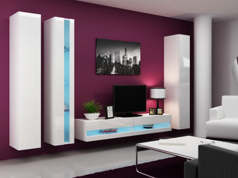 Regał VIGO NEW 180/40/30 biały/biały połysk - Galeria zdjęcie 10