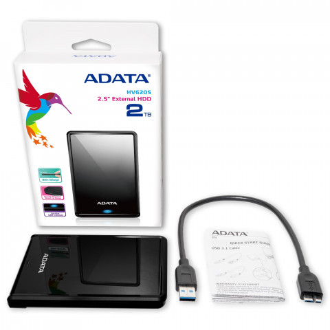 Dysk zewnętrzny HDD ADATA HV620S AHV620S-1TU31-CBK (2TB; 2.5"; USB 3.2; czarny) - Galeria zdjęcie 9