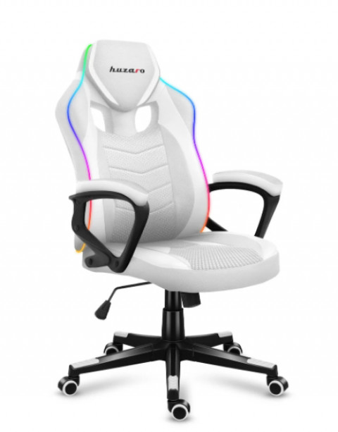 Fotel gamingowy Huzaro Force 2.5 RGB WHITE MESH - Galeria zdjęcie 1