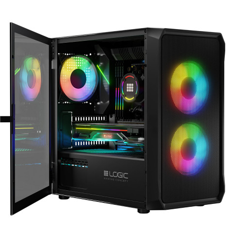 LOGIC OBUDOWA PORTOS ARGB MINI USB 3.0 BLACK - Galeria zdjęcie 4