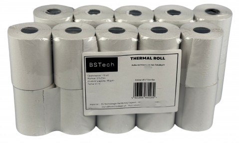 BSTech Papier, rolka termiczna do kas fiskalnych 57x25m 10 sztuk - Galeria zdjęcie 6