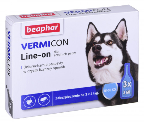 BEAPHAR VERMIcon Line-on Dog M - krople przeciw pasożytom dla psa - 3x3 ml - Galeria zdjęcie 5