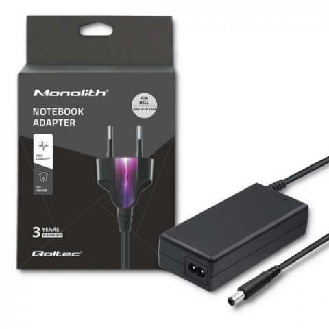Zasilacz do notebooka Qoltec 51506.45W (19V 45W) Czarny - Galeria zdjęcie 4