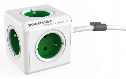 Allocacoc Przedłużacz PowerCube Extended 1.5 m Green - Galeria zdjęcie 1