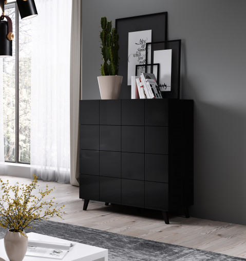 Komoda 4S REJA czarny połysk/ czarny połysk - Galeria zdjęcie 5