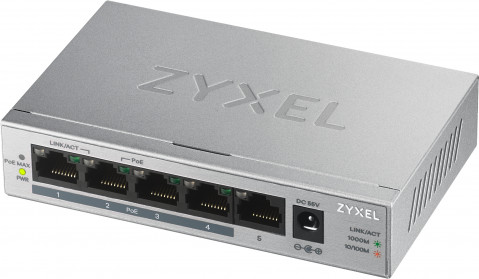 Switch Zyxel GS1005-HP 5p PoE (PoE+: 4) 60W Unmanaged Gigabit - Galeria zdjęcie 1