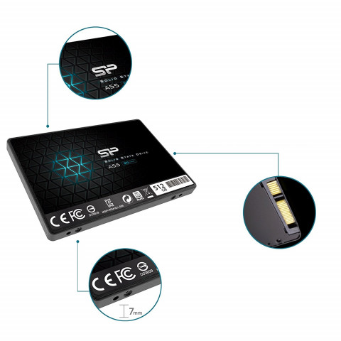 SSD Silicon Power A55 512GB 2.5" SATA3 3D NAND 7mm - Galeria zdjęcie 5