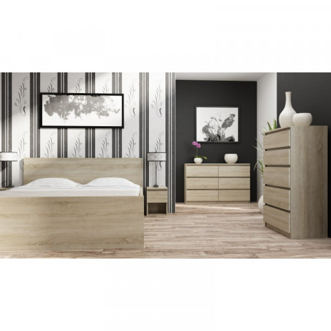 M6 MALWA KOMODA 140CM 6 SZUFLAD SONOMA - Galeria zdjęcie 4