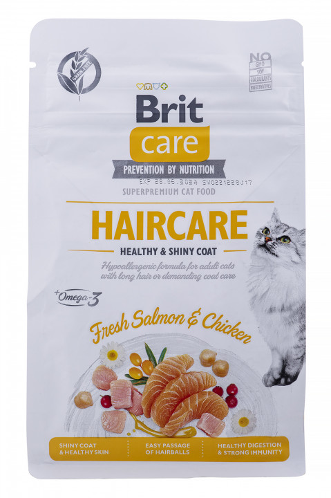 BRIT Care Grain-Free Adult Haircare Healthy&Shiny Coat - sucha karma dla kota - 400 g - Galeria zdjęcie 1