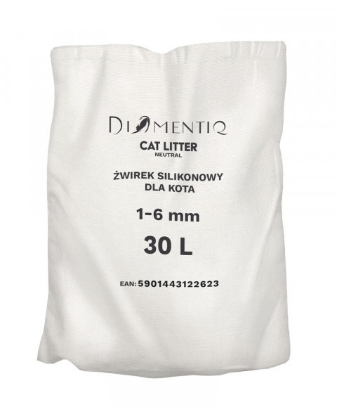 DIAMENTIQ Żwirek Neutralny, Silikonowy, Niezbrylający się dla kota - 30 l - Galeria zdjęcie 2