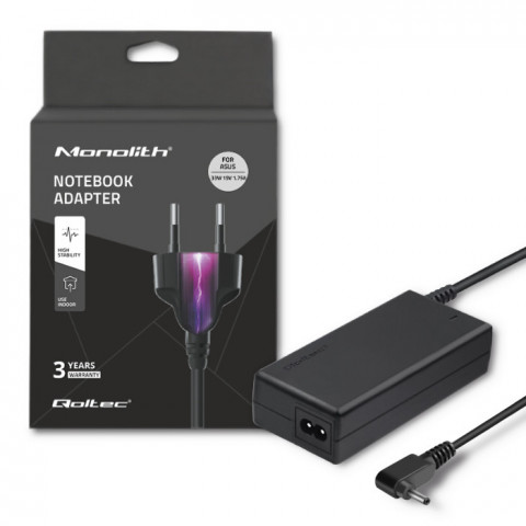 Zasilacz do notebooka Qoltec 51507.33W (19V 33W) Czarny - Galeria zdjęcie 4