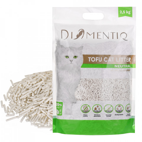 DIAMENTIQ Tofu Neutral Ultra clumping - żwirek roślinny - 2,5kg + GRATIS! - Galeria zdjęcie 4