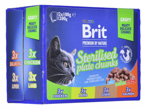 BRIT Premium Cat Sterilised Plate - mokra karma dla kota - 12x100 g - Galeria zdjęcie 4