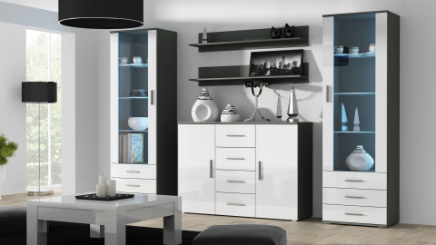 Witryna SOHO S1 szary/ biały połysk - Galeria zdjęcie 7