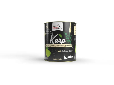 SYTA MICHA Karp z kaczką, gruszką i korzeniem pietruszki - mokra karma dla psa - 800 g - Galeria zdjęcie 1