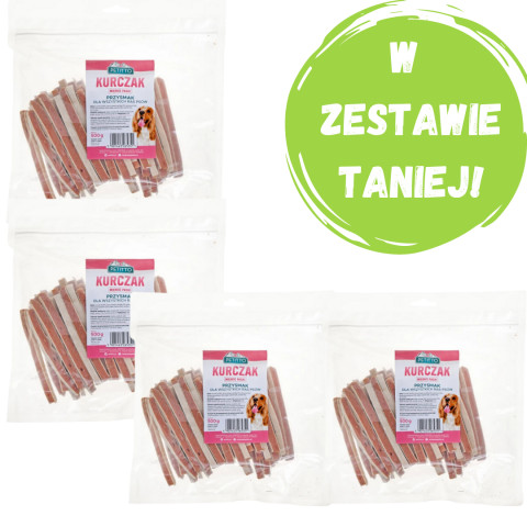PETITTO Miękkie paski z kurczaka - przysmak dla psa - 4x500g - Galeria zdjęcie 1
