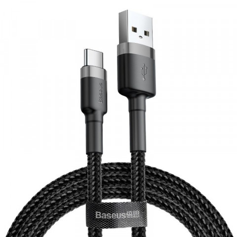BASEUS CAFULE KABEL USB-C 3A 1M CZARNO-SZARY - Galeria zdjęcie 1