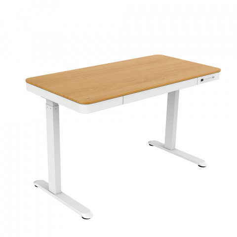 Biurko ACTIVEJET z elektryczną regulacją wysokości 140x70 ET119W-C biały/dąb - Galeria zdjęcie 2