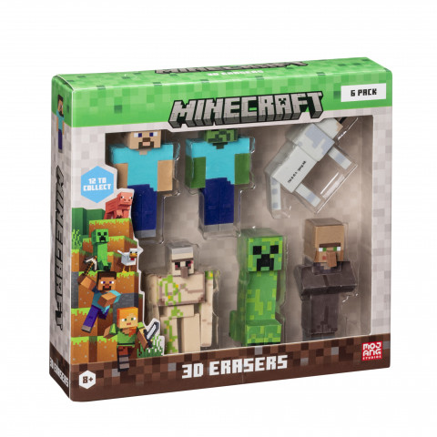 MINECRAFT 3D ERASERS - 6 PACK DELUXE BOX VER.A - Galeria zdjęcie 1