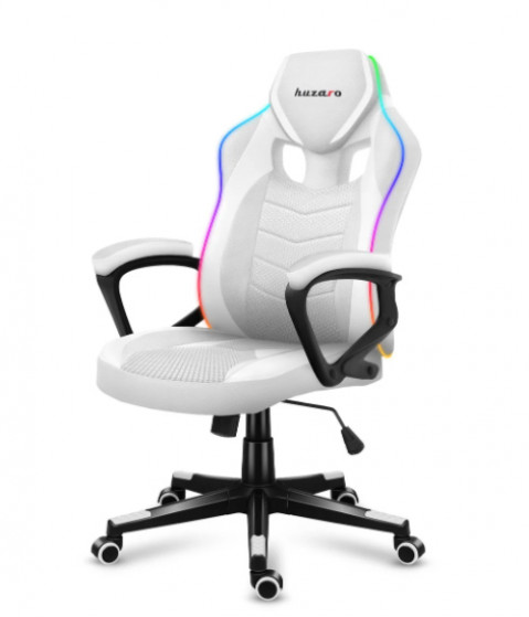 Fotel gamingowy Huzaro Force 2.5 RGB WHITE MESH - Galeria zdjęcie 5
