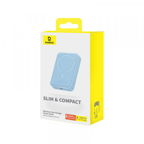 Powerbank Baseus Magnetic Mini Air Wireless 10000mAh 20W+kabel USB C-USB C (niebieski) - Galeria zdjęcie 10
