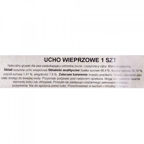 Gryzak dla psów PETMEX Ucho wieprzowe 40g 1szt - Galeria zdjęcie 3