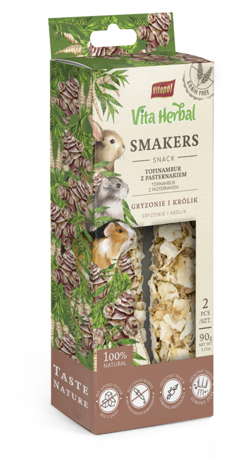 VITA HERBAL Smakers topinambur z pasternakiem - przysmak dla gryzoni i królika - 2 szt - Galeria zdjęcie 1