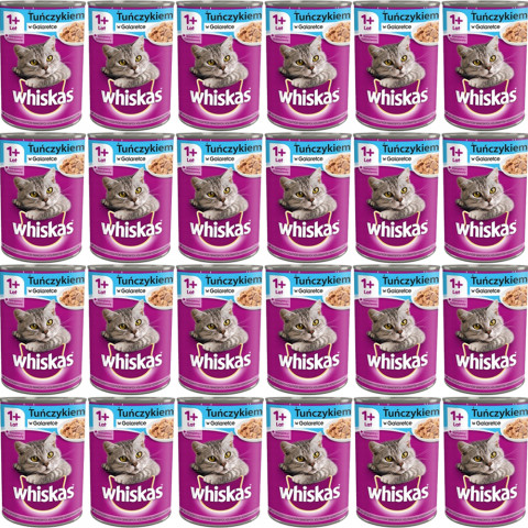 WHISKAS Adult z Tuńczykiem w galaretce - mokra karma dla kota - puszka - 24x400g - Galeria zdjęcie 1