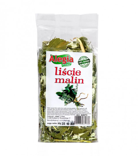 ALEGIA Liście malin - przysmak dla gryzoni i królika - 40 g - Galeria zdjęcie 1