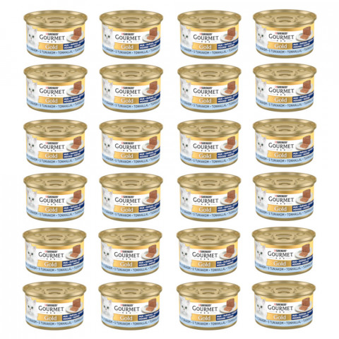 GOURMET GOLD Mus z tuńczykiem - mokra karma dla kota - puszka - 24x85g - Galeria zdjęcie 1