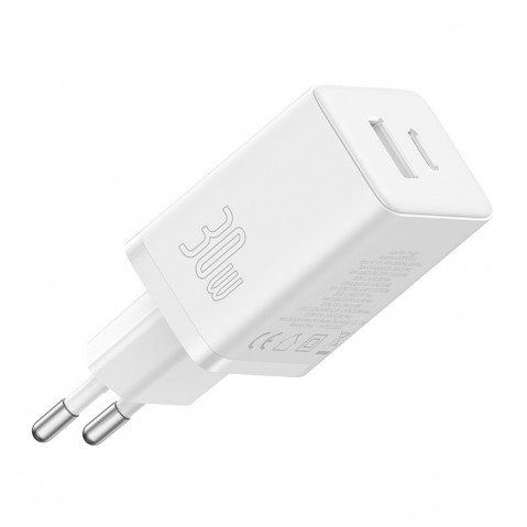 Ładowarka sieciowa Baseus Cube C+U 30W EU (moon white) - Galeria zdjęcie 2