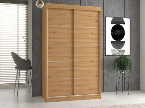 Szafa z drzwiami przesuwnymi i ozdobnymi szprosami IGA 120x61xH200 artisan - Galeria zdjęcie 2