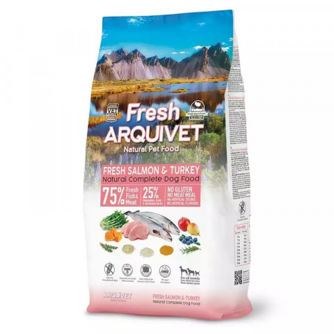 ARQUIVET Fresh Łosoś z indykiem - półwilgotna karma dla psa - 2,5 kg + GRATIS! - Galeria zdjęcie 2