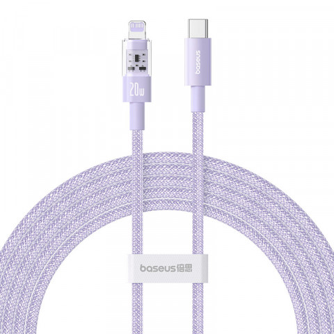 Kabel Baseus Gem USB C-IP 20W 2m (fioletowy) - Galeria zdjęcie 1