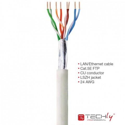 TECHLY KABEL SKRĘTKA CAT5E F/UTP DRUT MIEDŹ LSZH 3 - Galeria zdjęcie 3