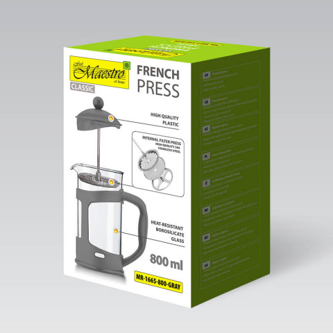 Prasa francuska MAESTRO 800ml MR-1665-800-GRAY - Galeria zdjęcie 5