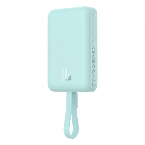 Powerbank Baseus Magnetic Mini Air Wireless 10000mAh 20W+kabel USB C-USB C (peppermint blue) - Galeria zdjęcie 3