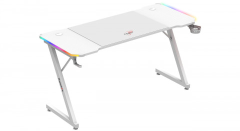 Biurko gamingowe Huzaro Hero 3.3 White  RGB - Galeria zdjęcie 8