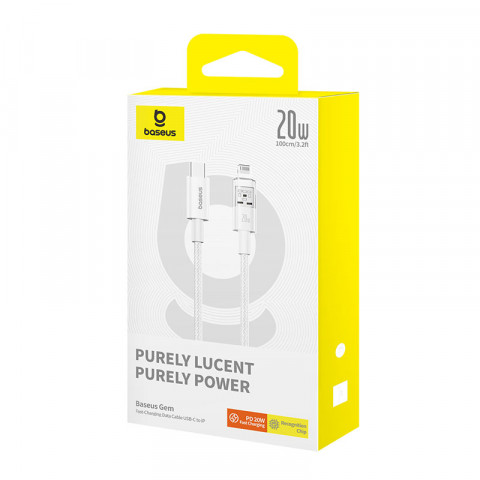 Kabel Baseus Gem USB C-IP 20W 1m (biały) - Galeria zdjęcie 5