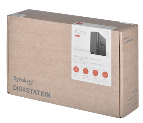 NAS Synology DS124; Tower; 1x (3.5" SATA HDD); Realtek RTD1619B; ,1GB DDR4, 1x 1GbE RJ-45 - Galeria zdjęcie 7