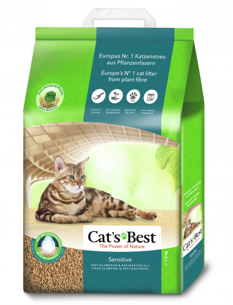 CAT'S BEST Sensitive - żwirek drewniany dla kota - 20l + GRATIS - Galeria zdjęcie 1