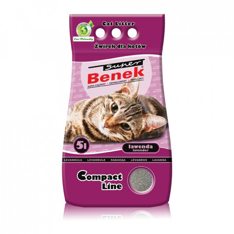CERTECH Super Benek Compact Lawenda - żwirek dla kota zbrylający - 5 l - Galeria zdjęcie 1