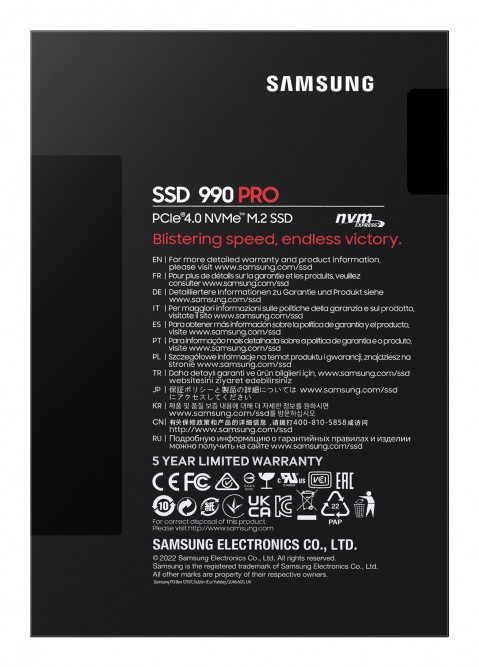 Dysk SSD Samsung 990 PRO 1TB PCle 4.0 NVMe M.2 (MZ-V9P1T0BW) - Galeria zdjęcie 7