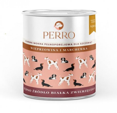 PERRO Junior Wieprzowina z marchewką - mokra karma dla psa - 850g - Galeria zdjęcie 1